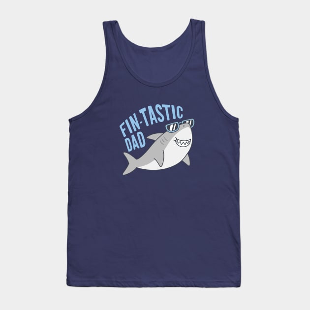 Funny Fin-tastic Dad Shark With Shades Tank Top by rustydoodle